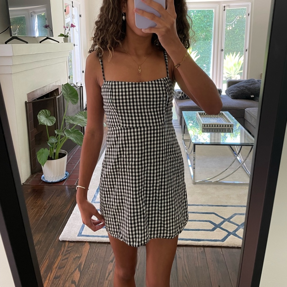 Black and white checkered summer dress